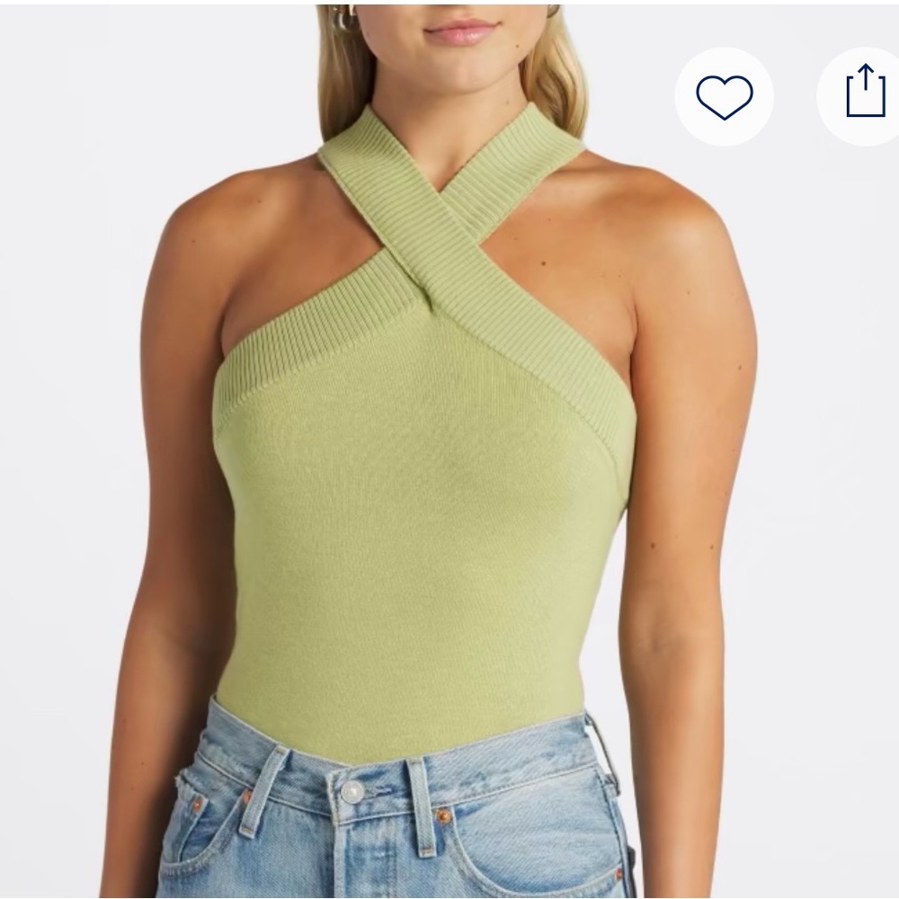 Green Halter Neck Women's Top